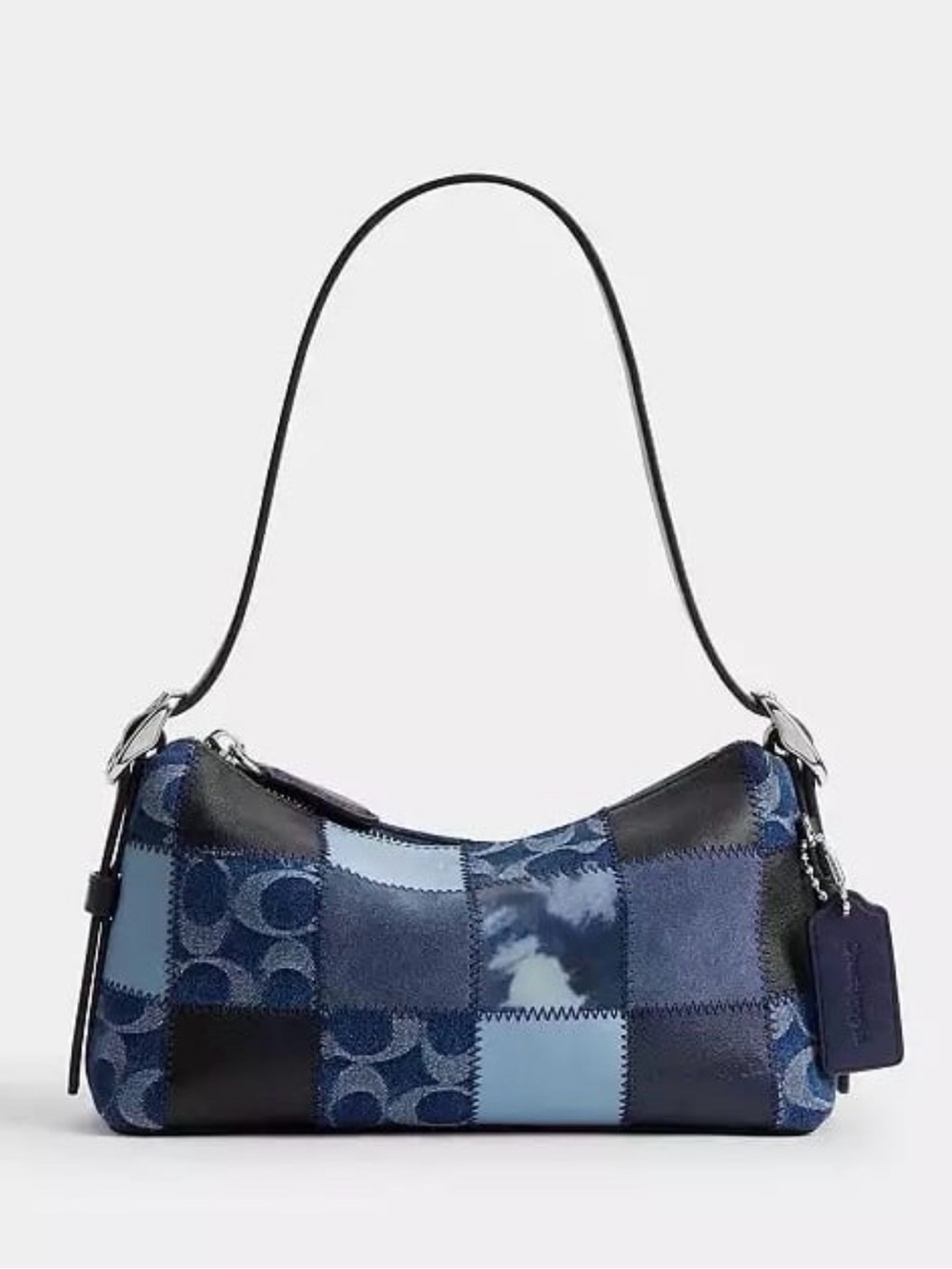 Coach Coachtopia Small Slouchy Shoulder Bag in Upcrafted Patchwork Denim Sig NWT
